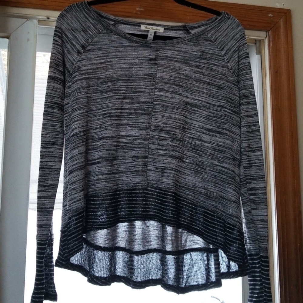 Women's boat neck blouse black
